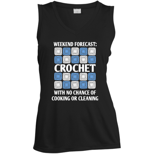 Weekend Forecast Crochet Ladies Sleeveless Moisture Absorbing V-Neck