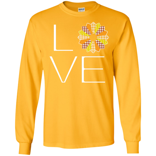LOVE Quilting (Fall Colors) Long Sleeve Ultra Cotton T-Shirt - Crafter4Life - 1