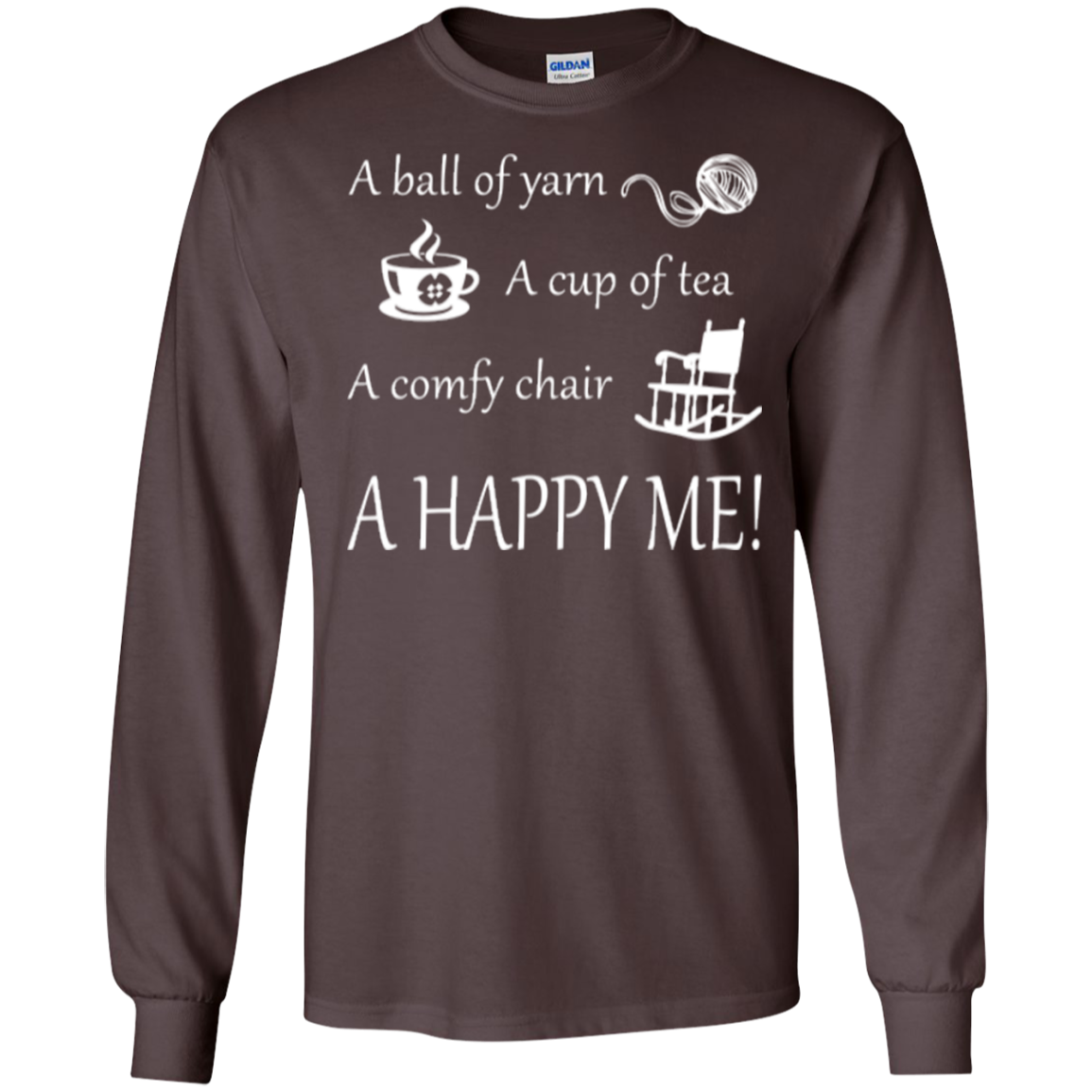 A Happy Me Long Sleeve Ultra Cotton T-shirt - Crafter4Life - 5