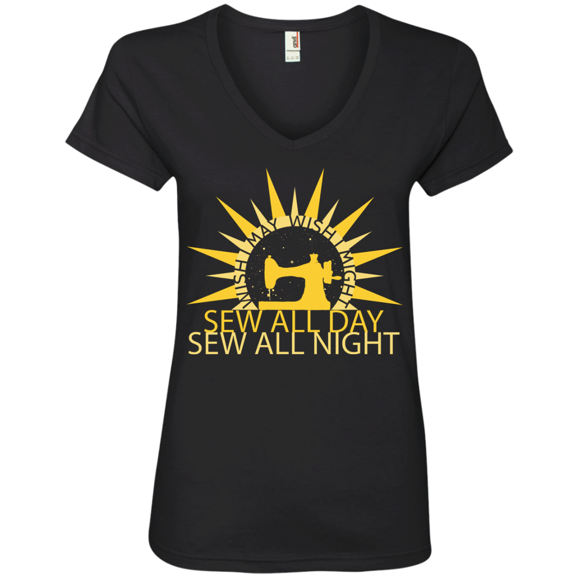 Wish I May Sew Ladies V-Neck Tee