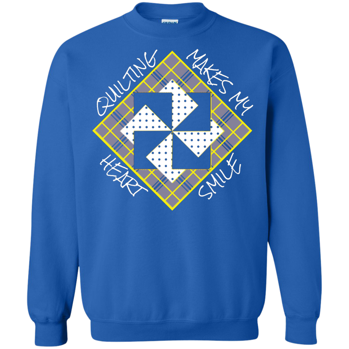 Quilting Makes My Heart Smile Crewneck Sweatshirt