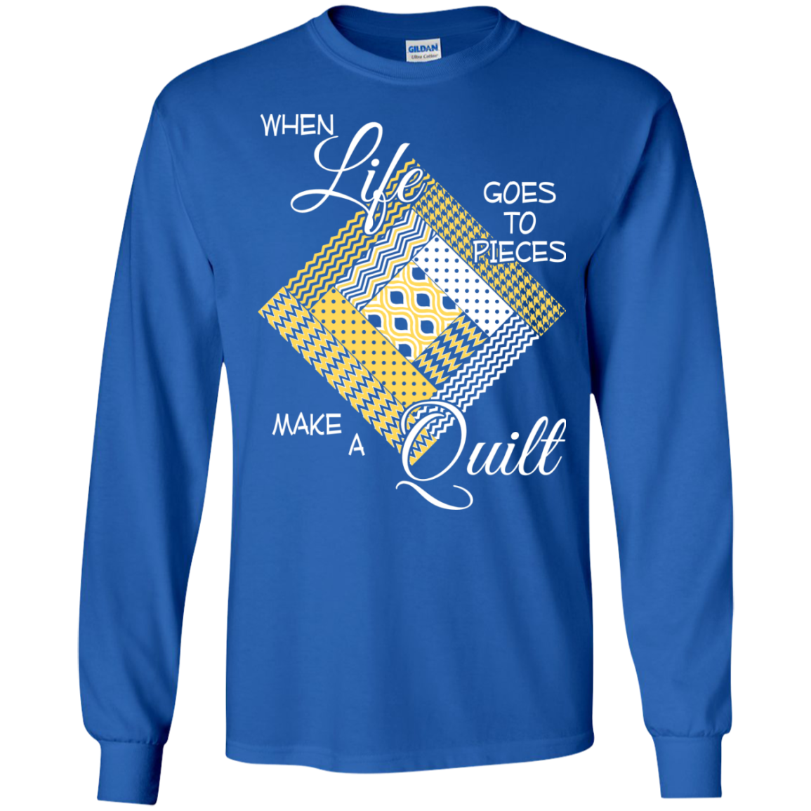 Make a Quilt (yellow) Long Sleeve Ultra Cotton T-Shirt - Crafter4Life - 8