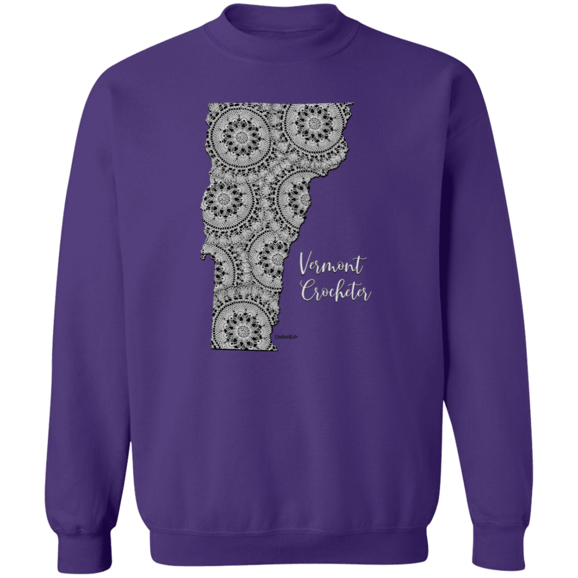 Vermont Crocheter Crewneck Pullover Sweatshirt