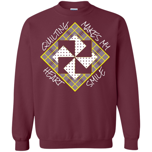 Quilting Makes My Heart Smile Crewneck Sweatshirt