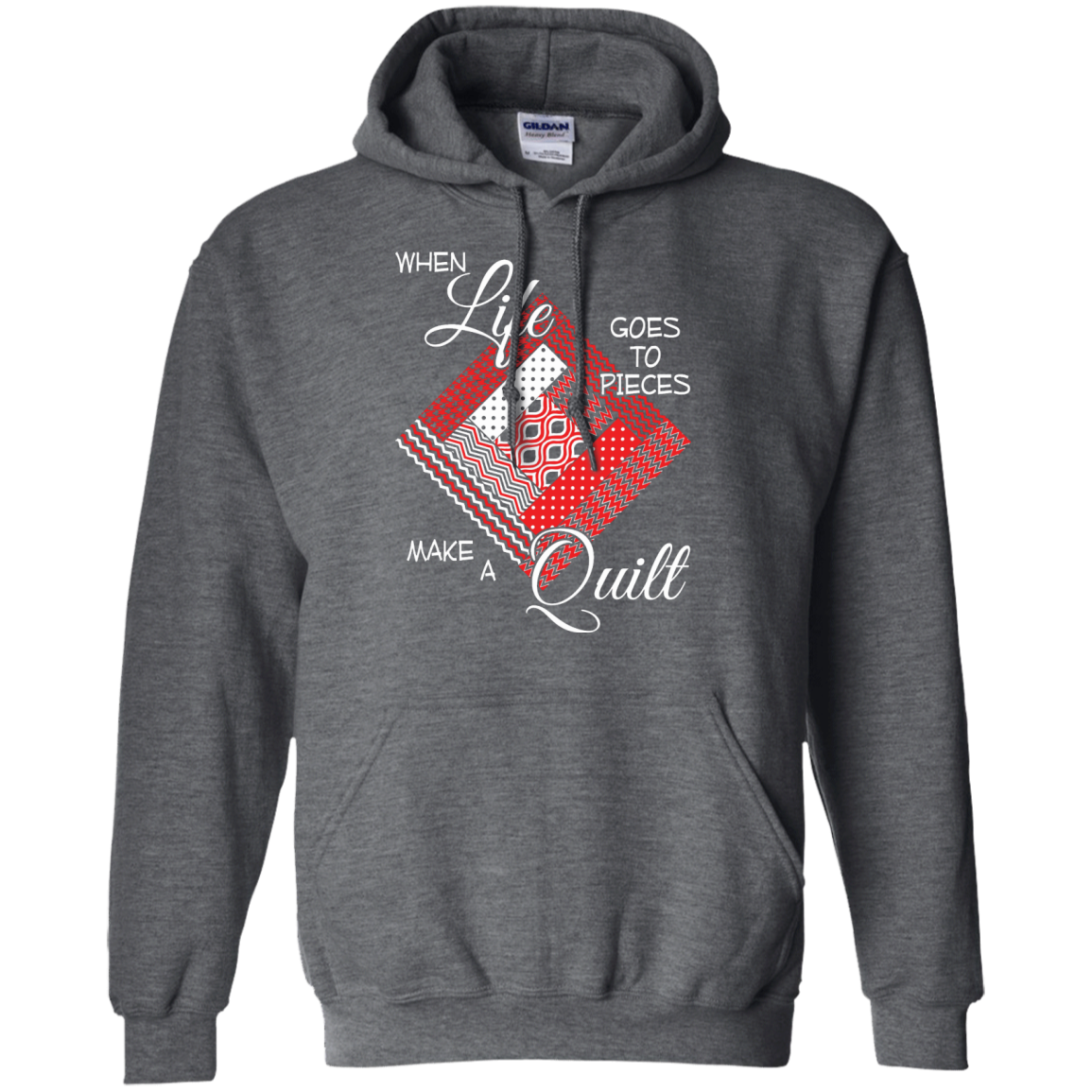 Make a Quilt (red) Pullover Hoodies - Crafter4Life - 4