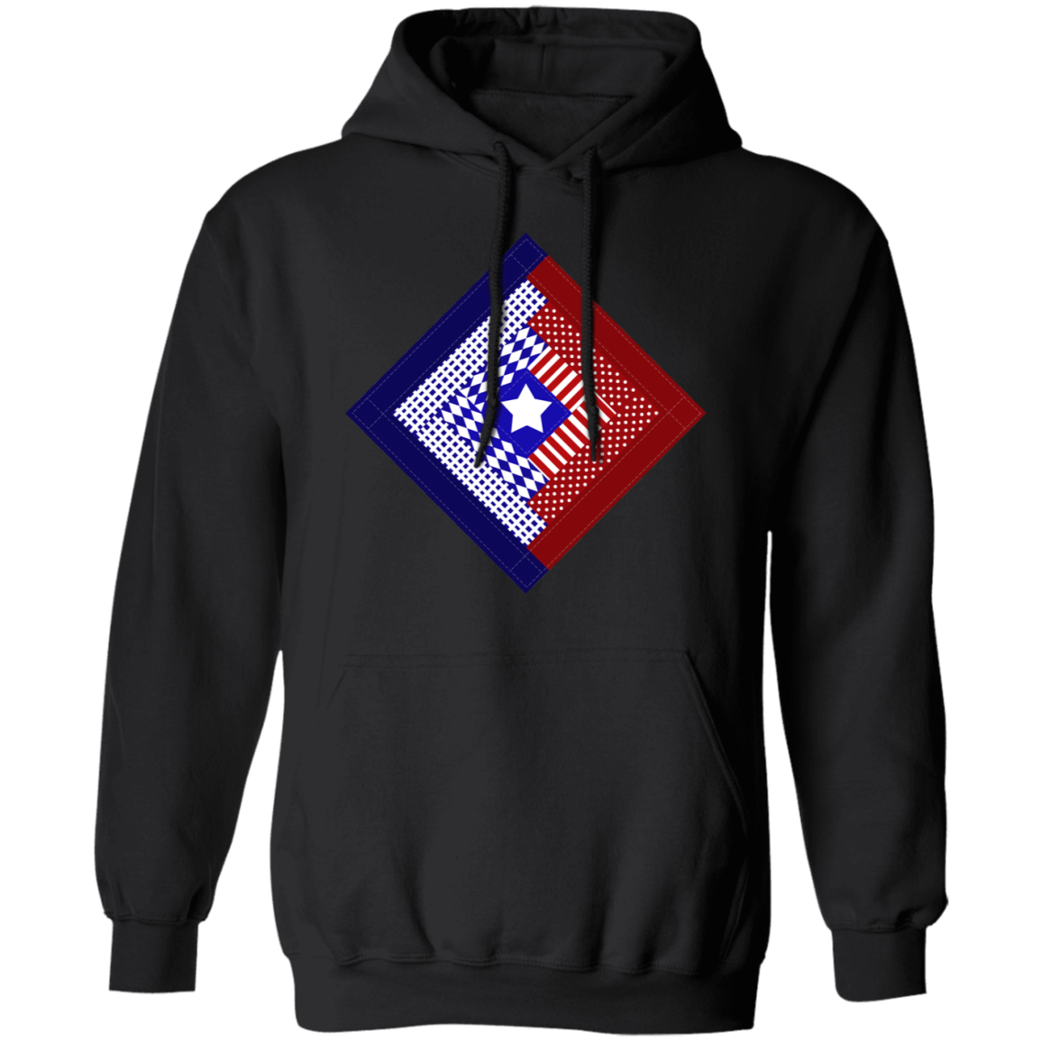 Patriotic Log Cabin Square Pullover Hoodie