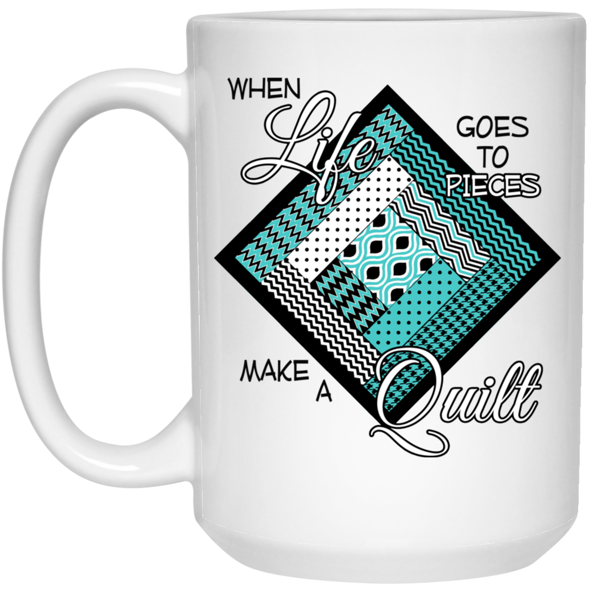 Make a Quilt (Turquoise) Mugs