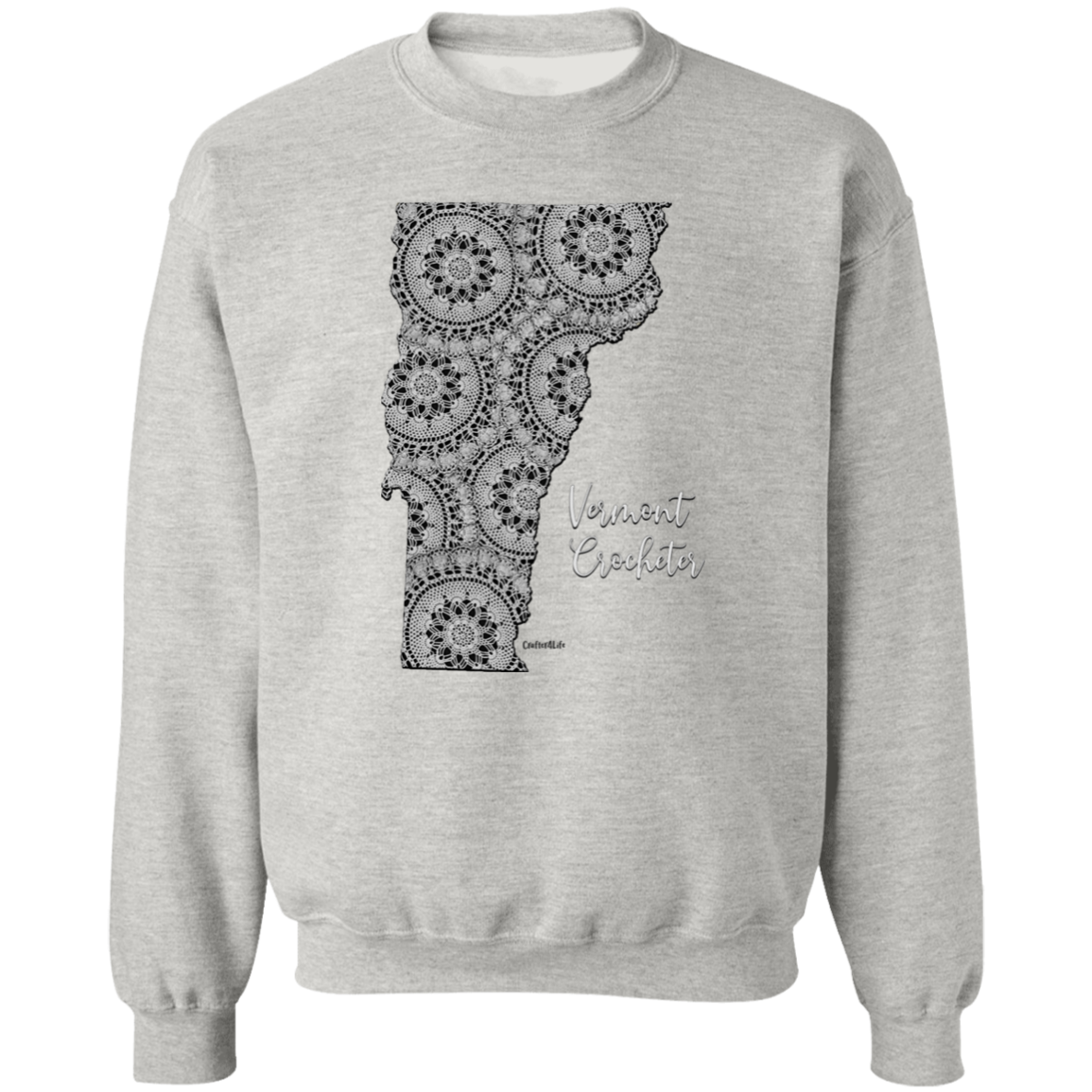 Vermont Crocheter Crewneck Pullover Sweatshirt