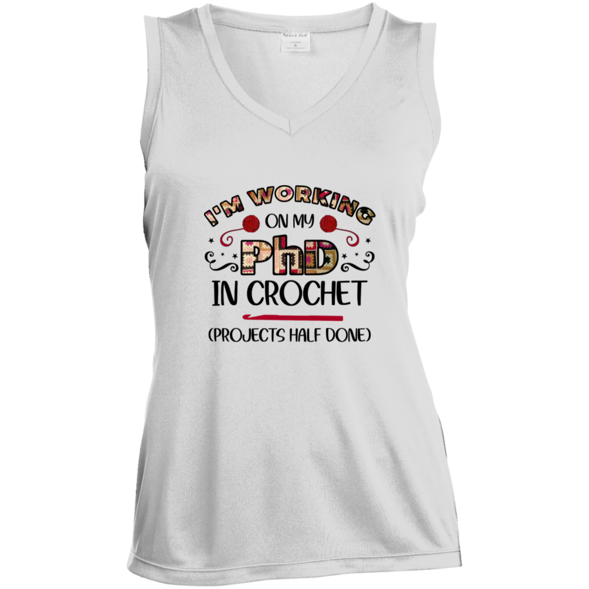 PhD in Crochet Ladies' Sleeveless Moisture Absorbing V-Neck