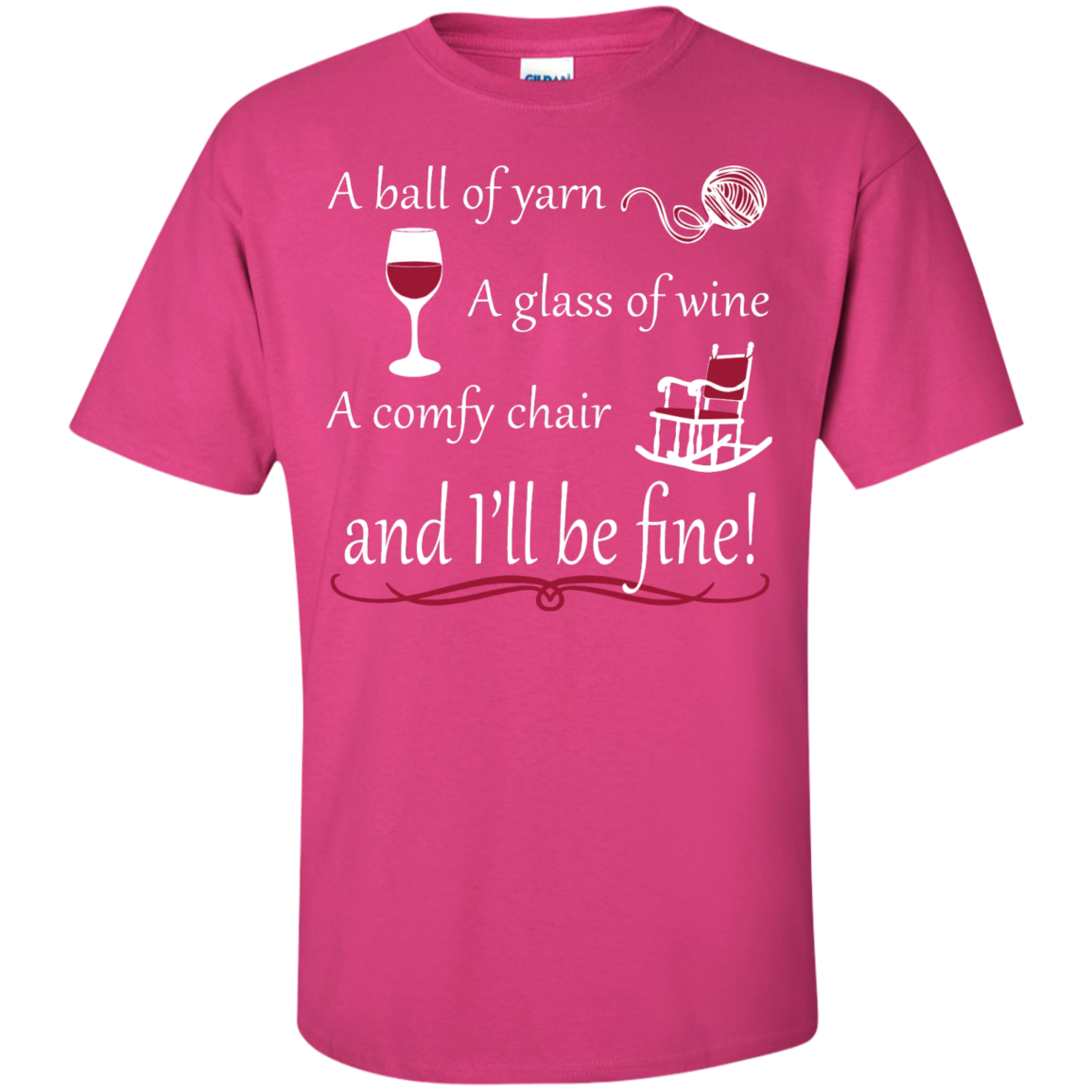 A Ball of Yarn a Glass of Wine Men's and Unisex T-Shirts - Crafter4Life - 5
