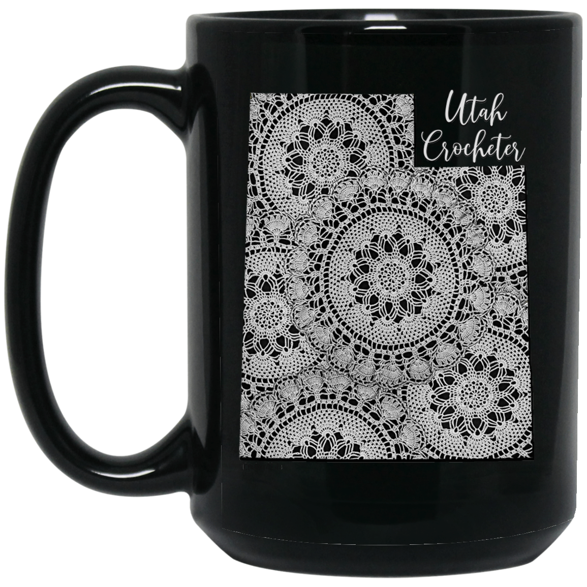 Utah Crocheter Black Mugs