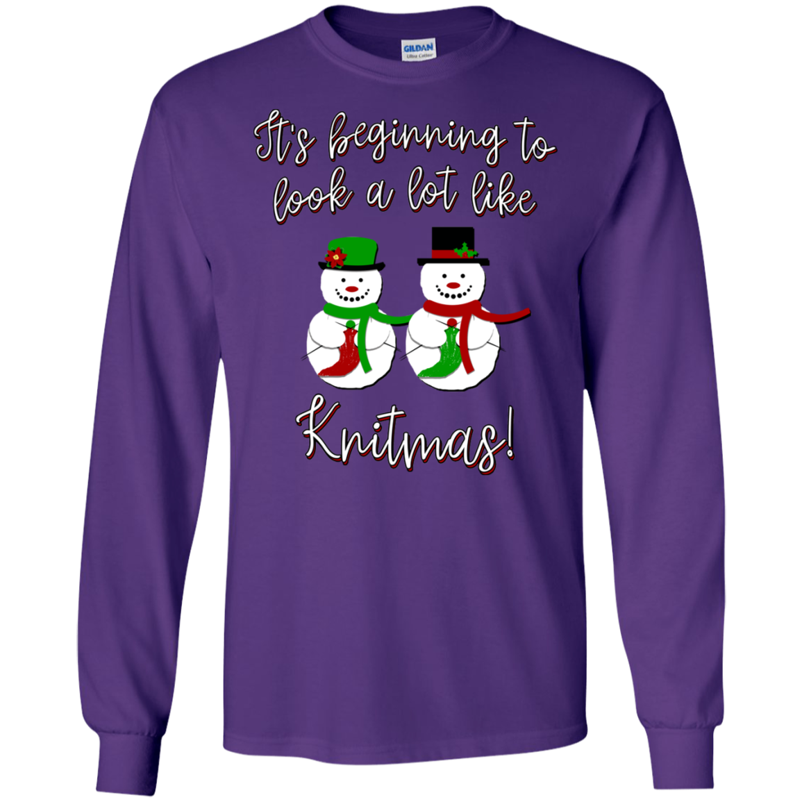 Knitmas Snow Couple LS Ultra Cotton T-Shirt