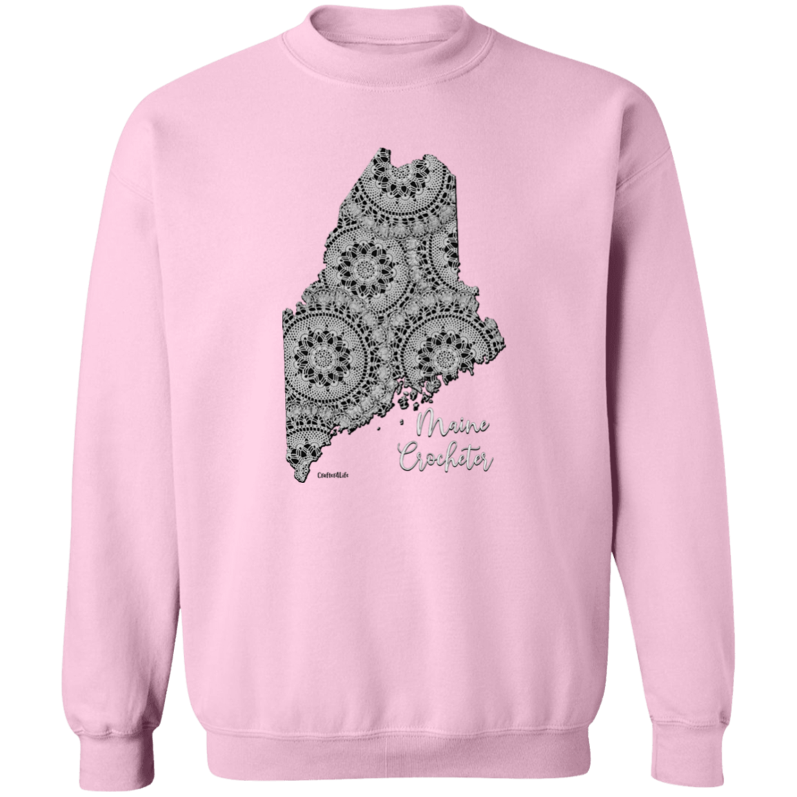 Maine Crocheter Crewneck Pullover Sweatshirt