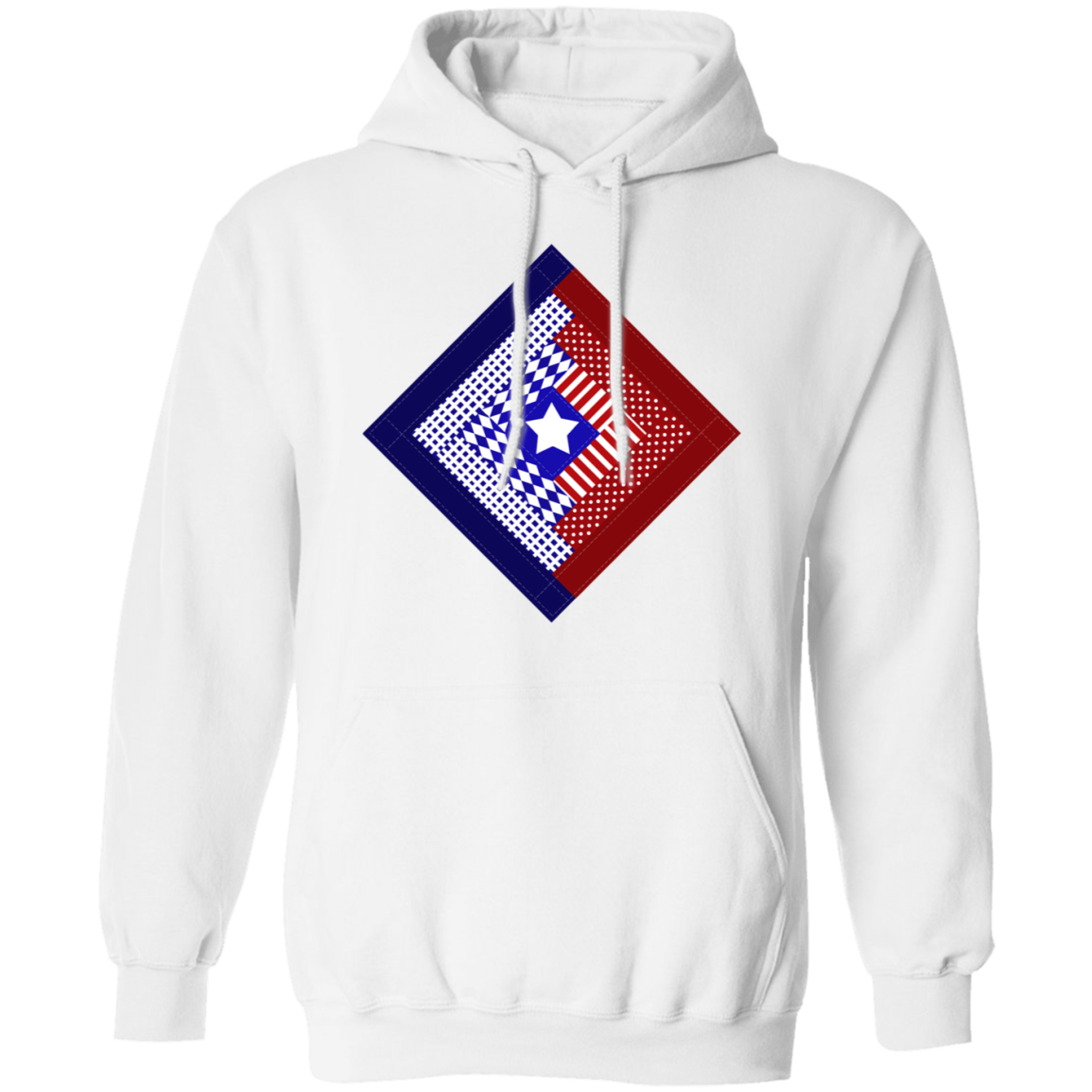 Patriotic Log Cabin Square Pullover Hoodie