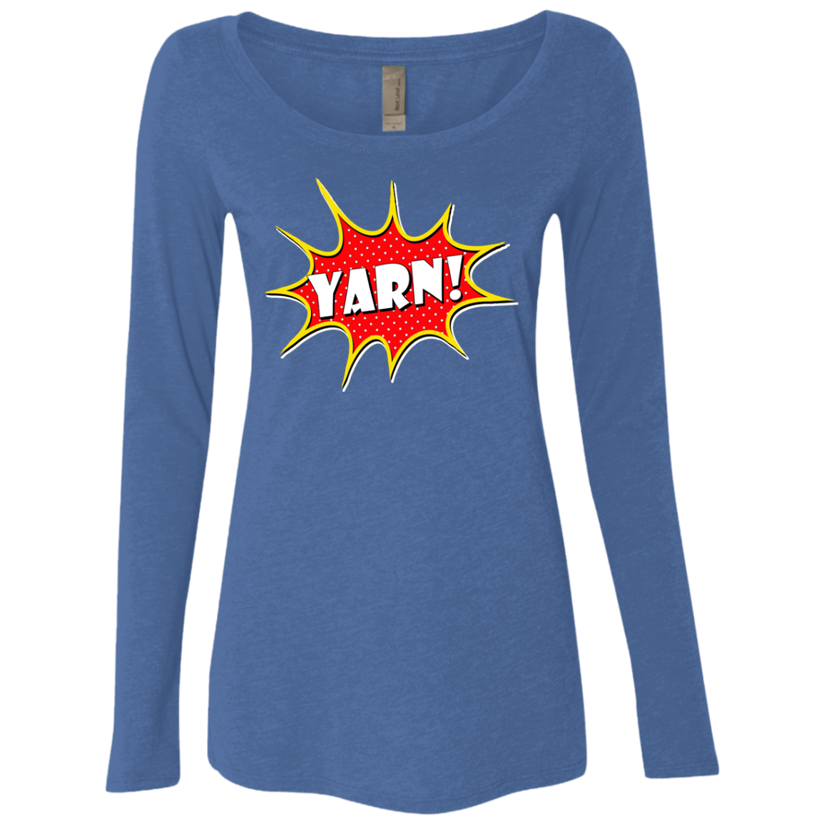 Yarn! Comic Starburst Ladies Triblend LS Scoop