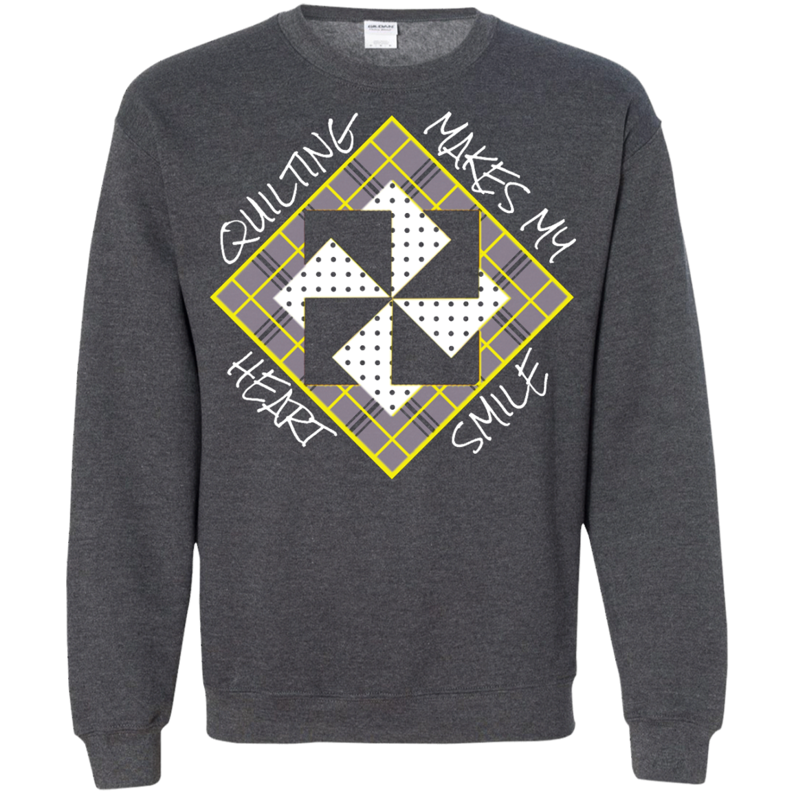 Quilting Makes My Heart Smile Crewneck Sweatshirt