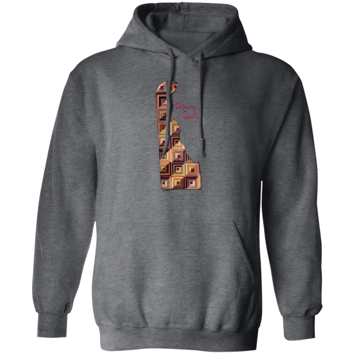 Delaware Quilter Pullover Hoodie, Gift for Quilting Friends and Family