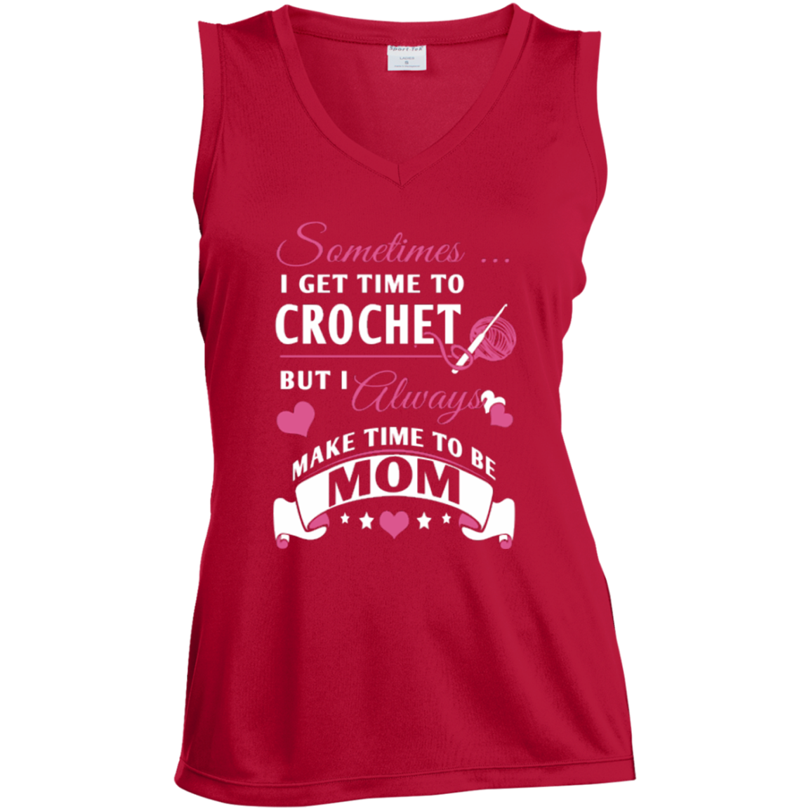 Crochet Mom Ladies Sleeveless V-neck - Crafter4Life - 1