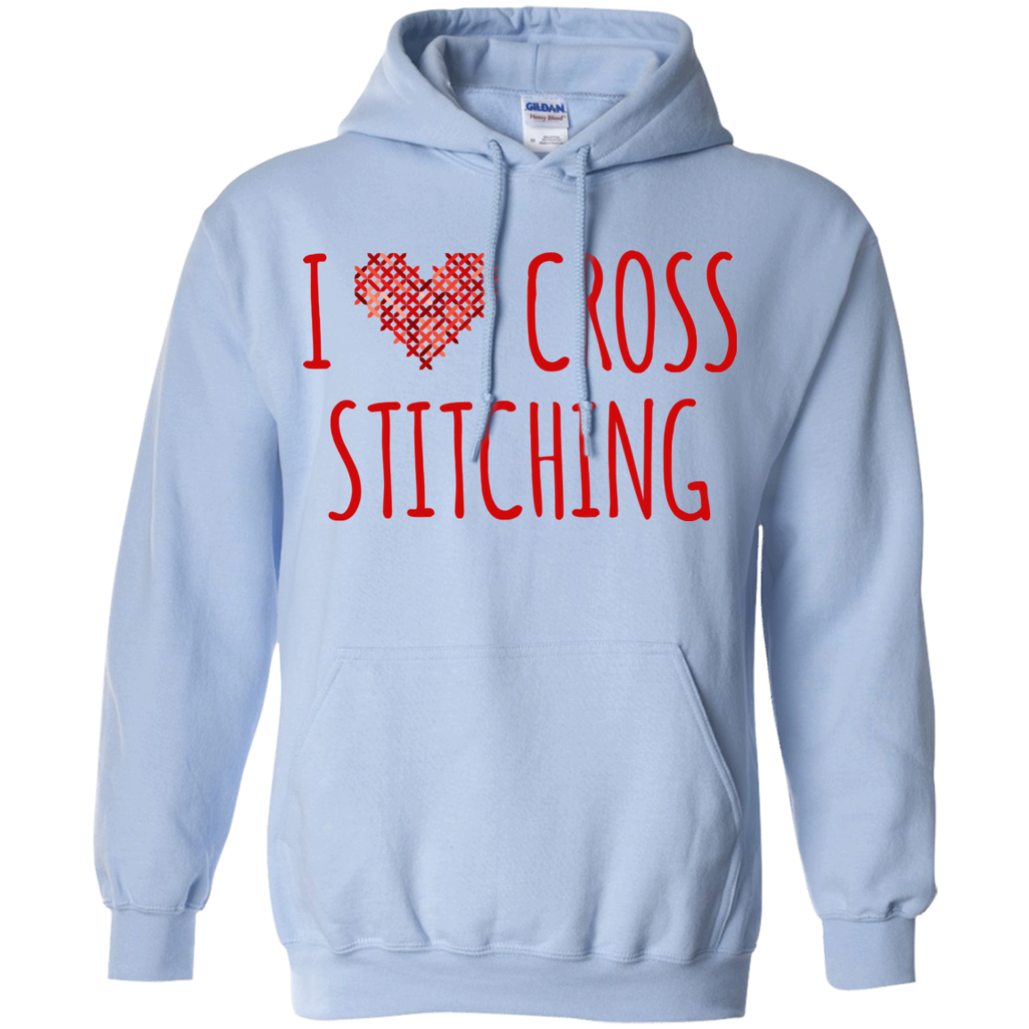 I Heart Cross Stitching Pullover Hoodie