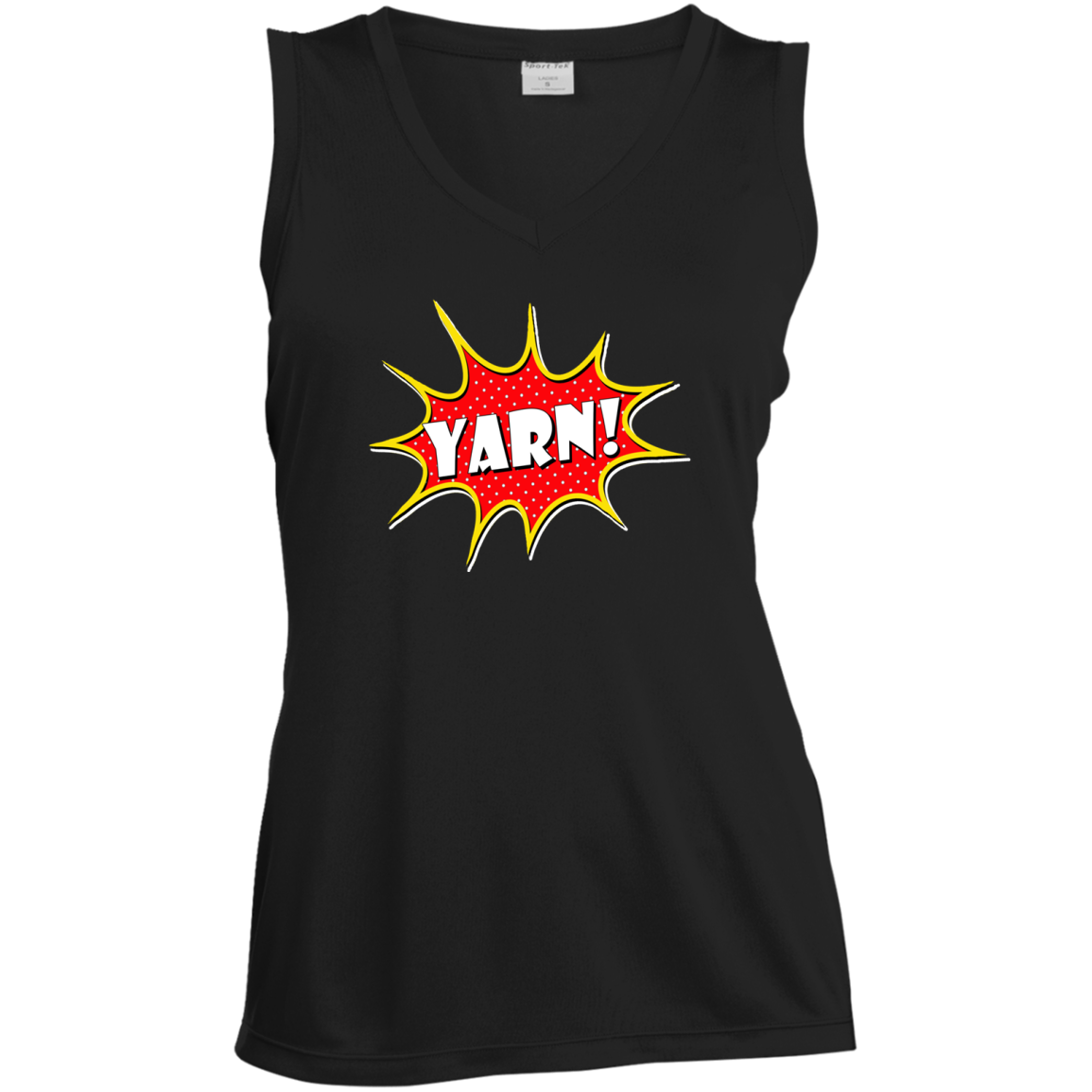 Yarn! Comic Starburst Ladies Sleeveless Moisture Absorbing V-Neck