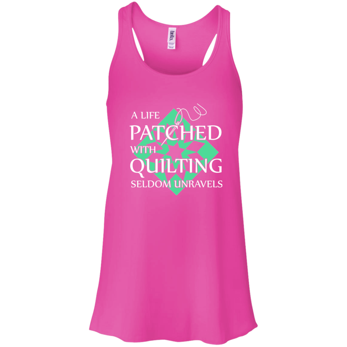 Quilting Seldom Unravels Flowy Racerback Tank