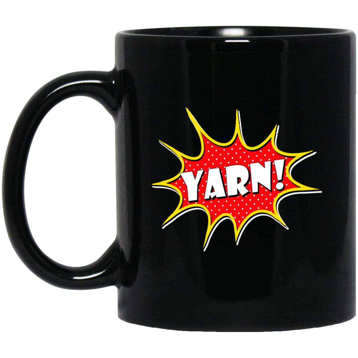 Yarn! Comic Starburst 11 or 15 oz Black Mugs