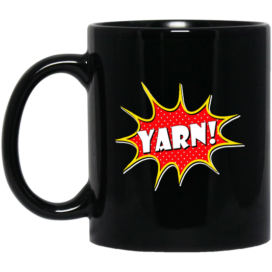 Yarn! Comic Starburst 11 or 15 oz Black Mugs