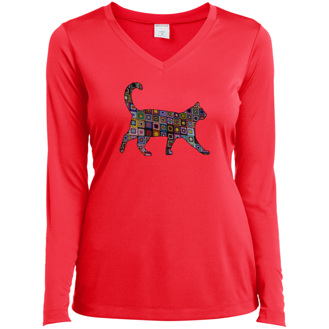 Granny Square Cat Ladies Long Sleeve Shirts