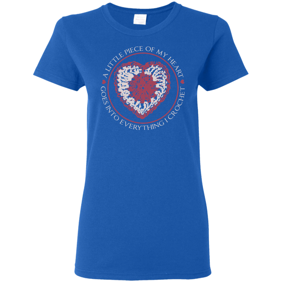 Piece of My Heart (Crochet) Ladies Cotton T-Shirt