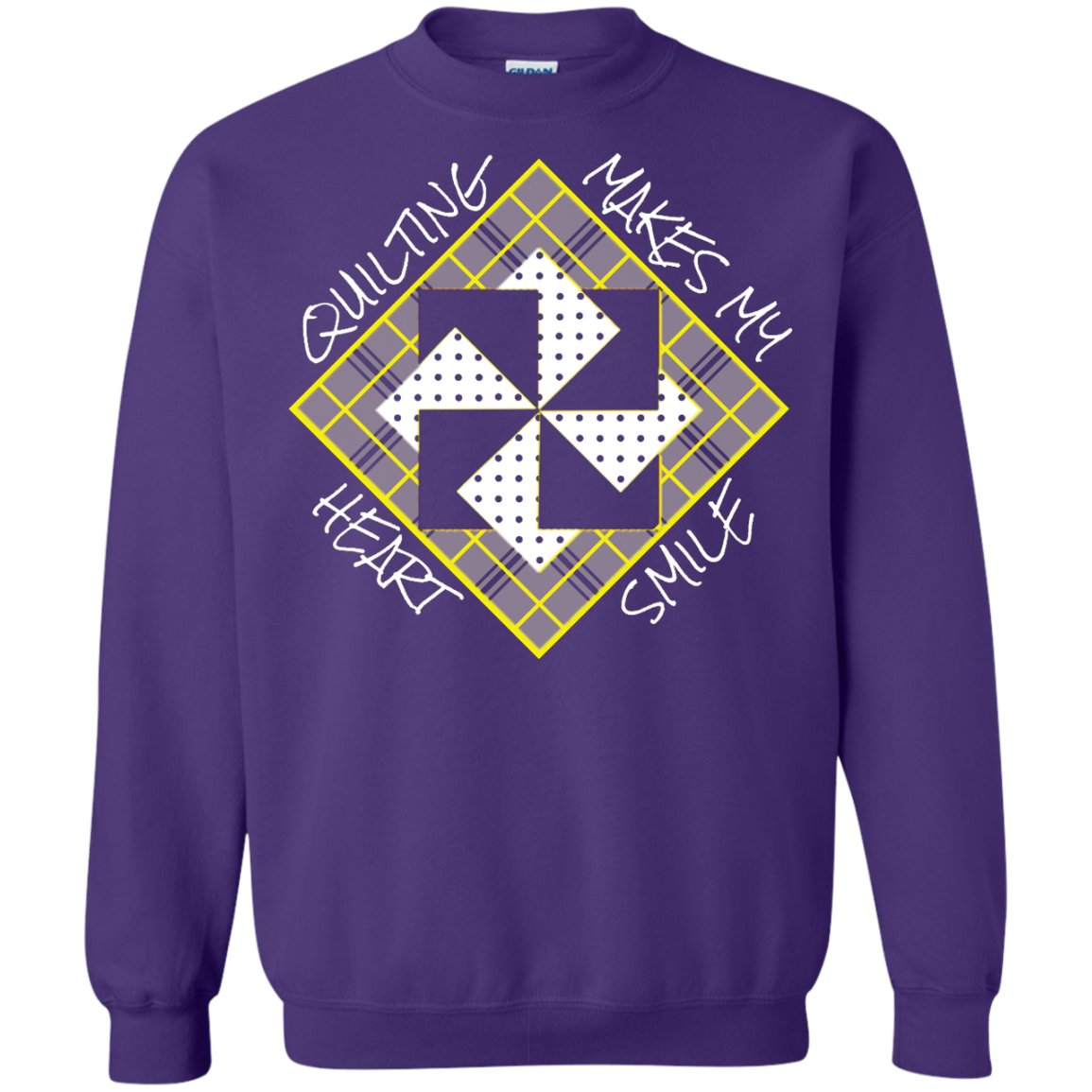 Quilting Makes My Heart Smile Crewneck Sweatshirt
