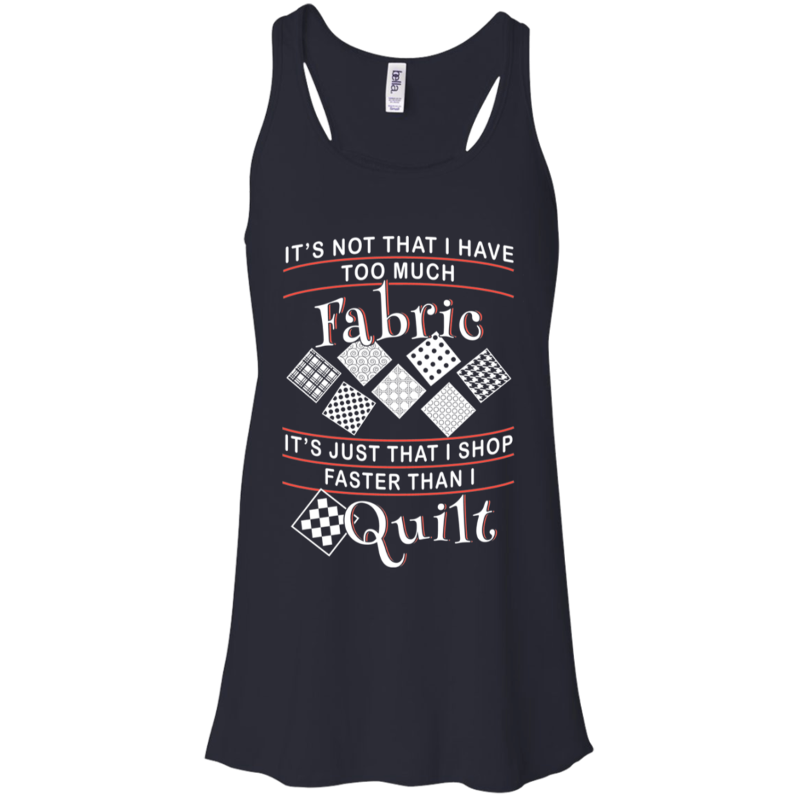 I Shop Faster Than I Quilt - Flowy Racerback Tank