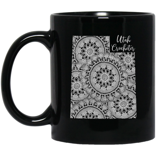 Utah Crocheter Black Mugs