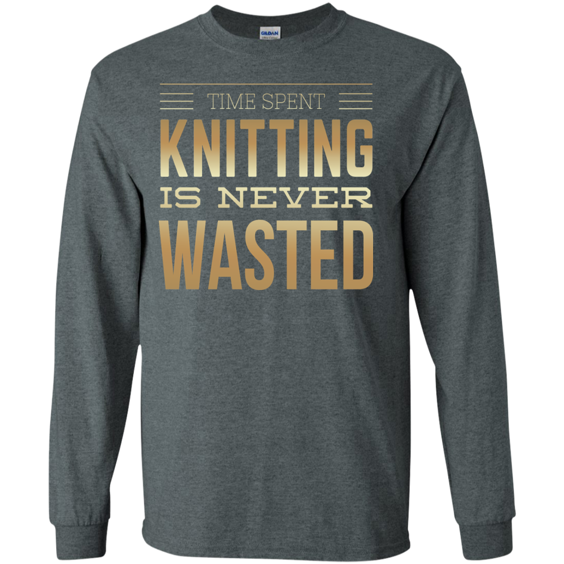 Time Spent Knitting Long Sleeve Ultra Cotton T-Shirt - Crafter4Life - 4