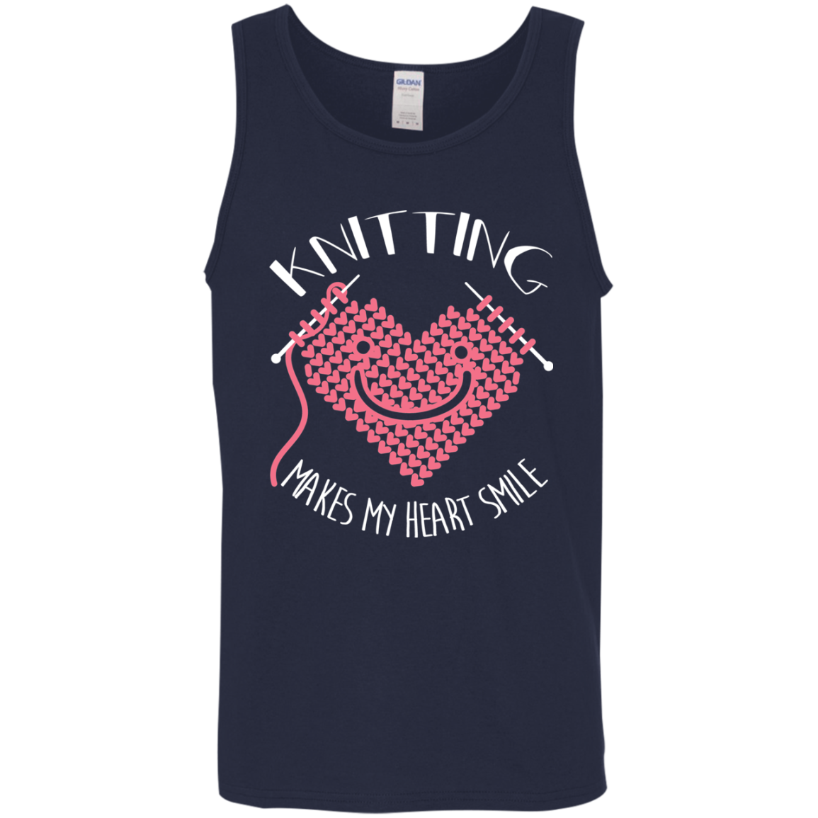 Knitting Makes My Heart Smile Cotton Tank Top