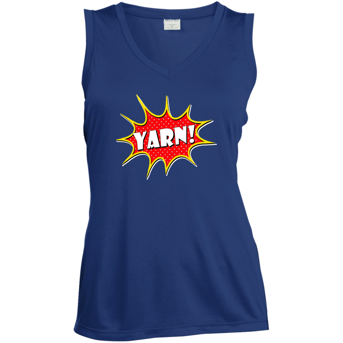 Yarn! Comic Starburst Ladies Sleeveless Moisture Absorbing V-Neck