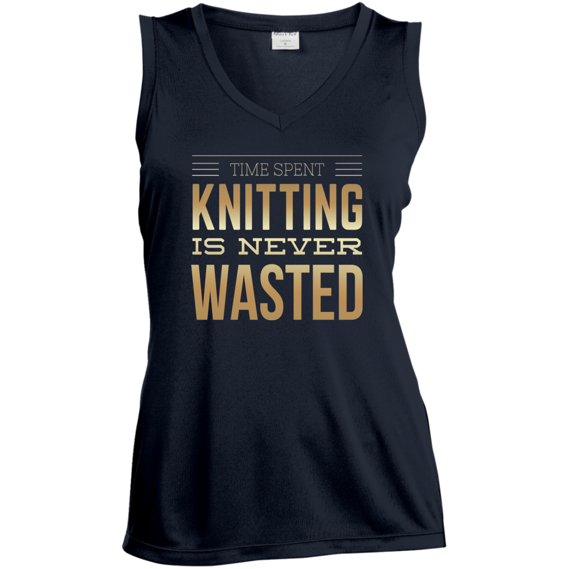 Time Spent Knitting Ladies Sleeveless V-Neck - Crafter4Life - 3