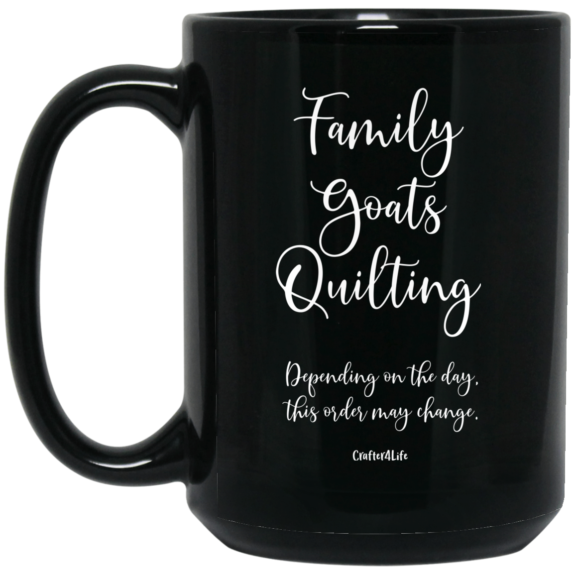 Family-Goats-Quilting Black Mugs