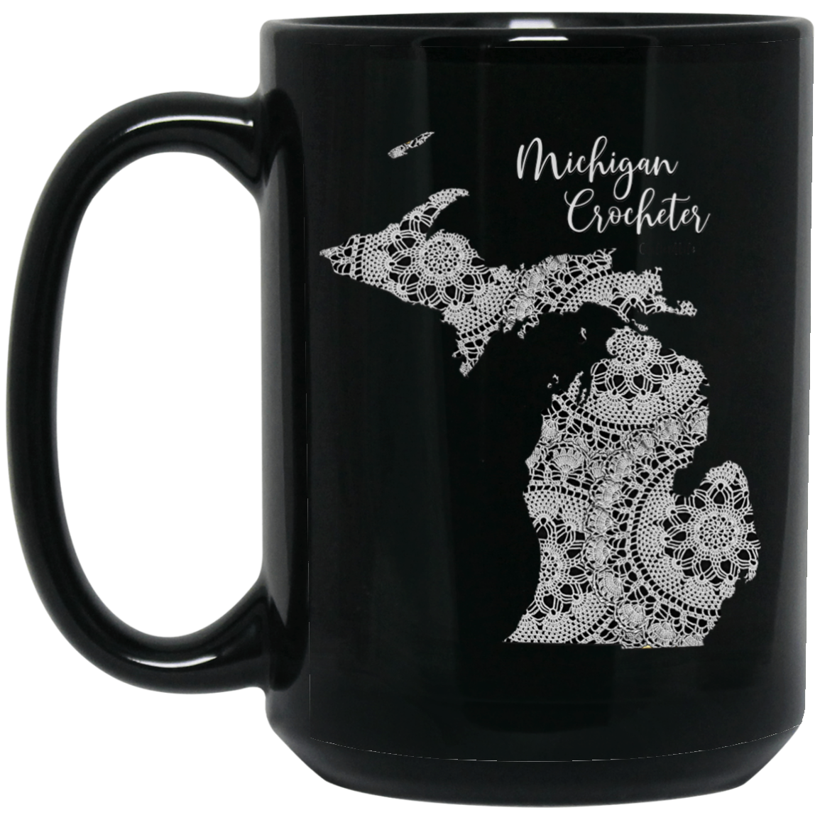 Michigan Crocheter Black Mugs