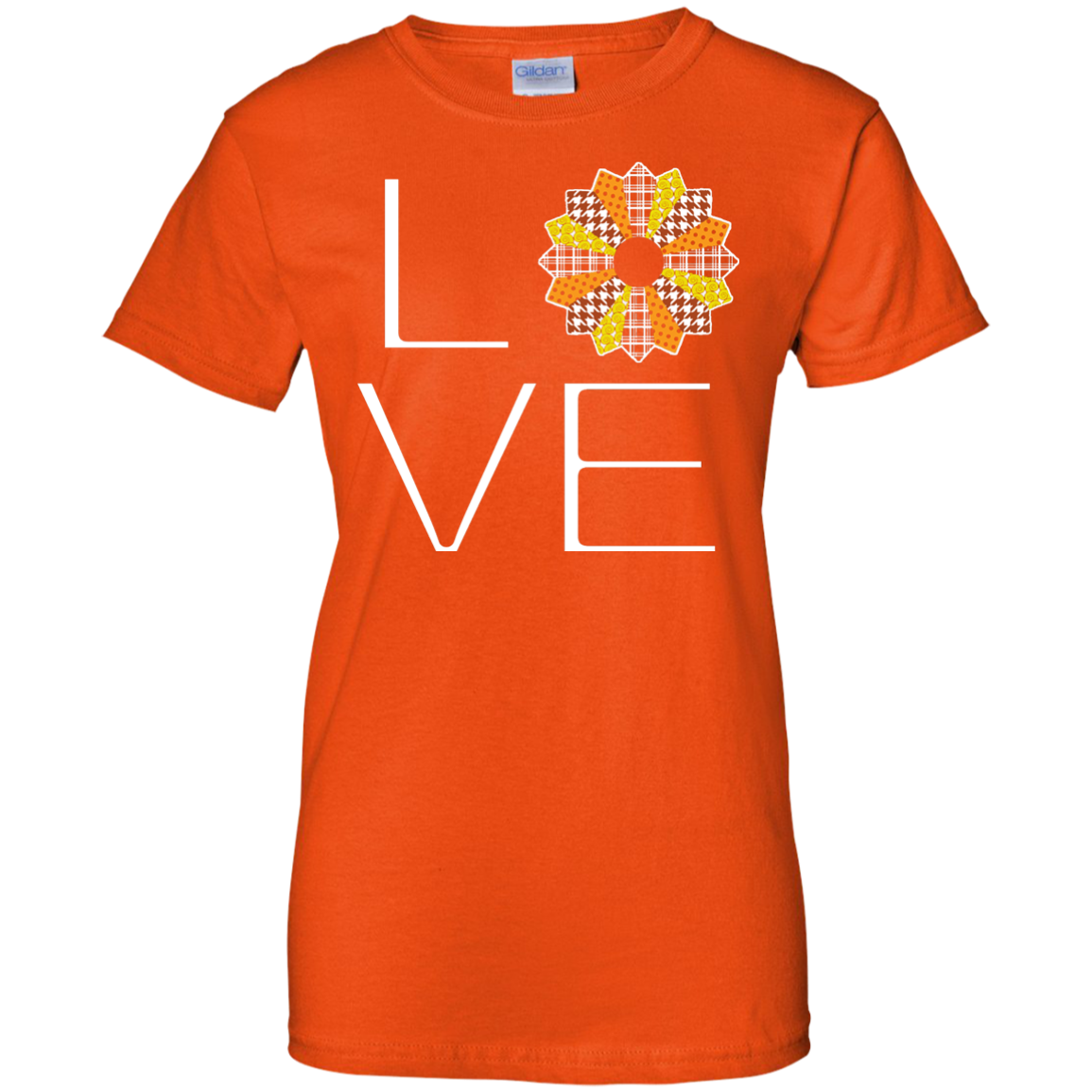 LOVE Quilting (Fall Colors) Ladies Custom 100% Cotton T-Shirt - Crafter4Life - 1