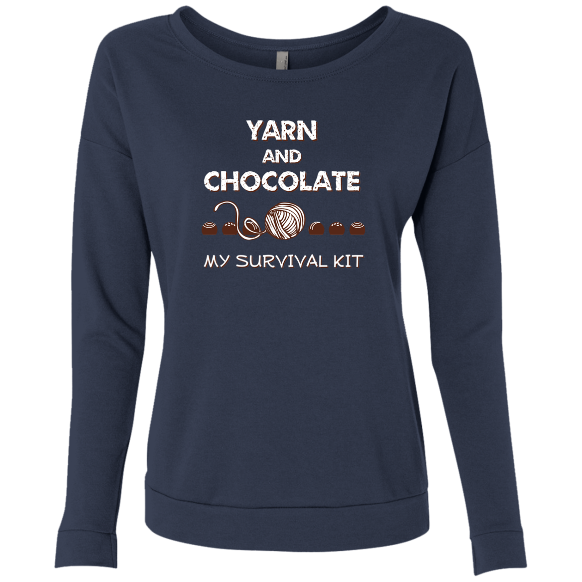 Yarn and Chocolate Ladies Long Sleeve Shirts