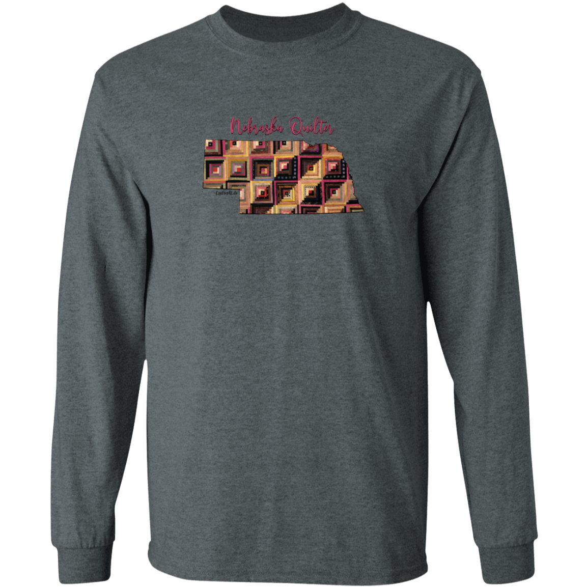Nebraska Quilter Long Sleeve T-Shirt, Gift for Quilting Friends and Family