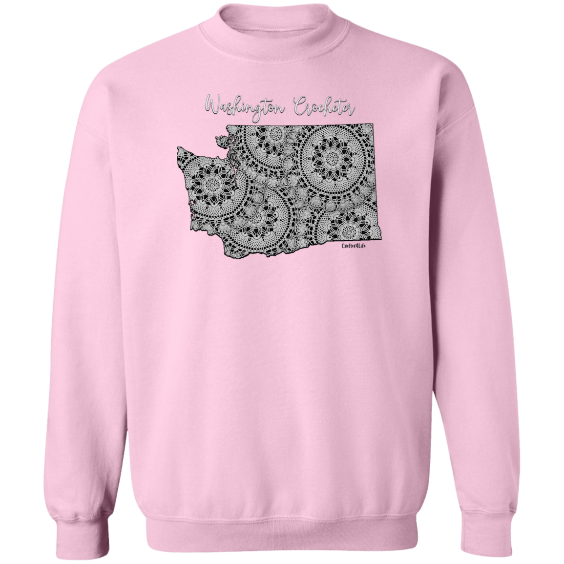 Washington Crocheter Crewneck Pullover Sweatshirt
