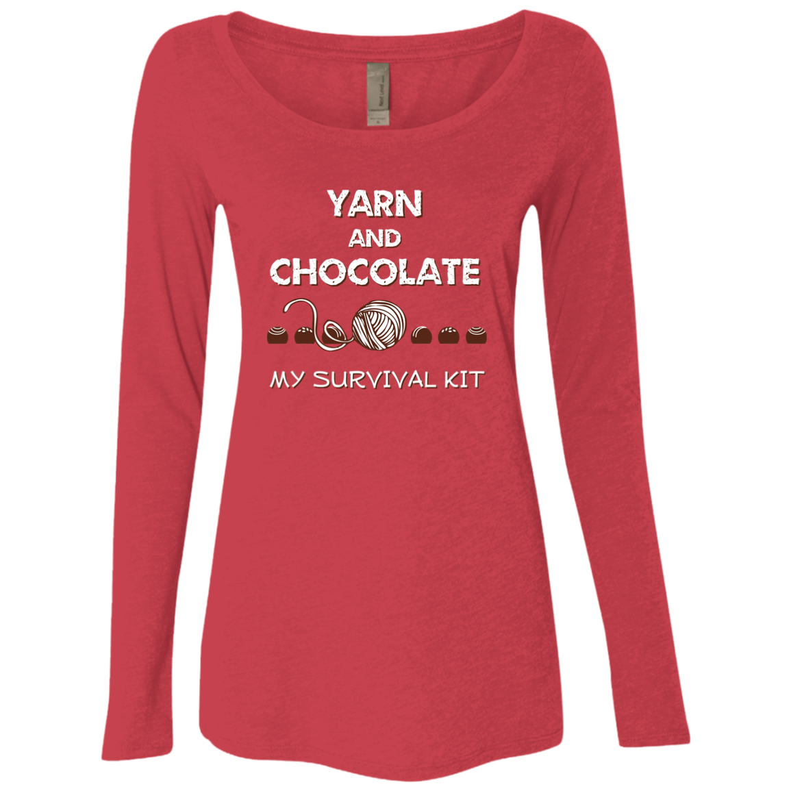 Yarn and Chocolate Ladies Long Sleeve Shirts