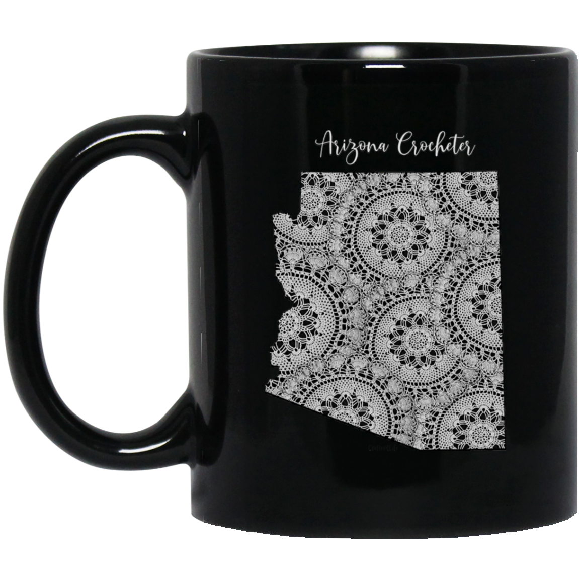 Arizona Crocheter Black Mugs
