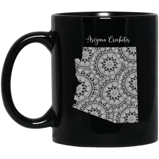 Arizona Crocheter Black Mugs