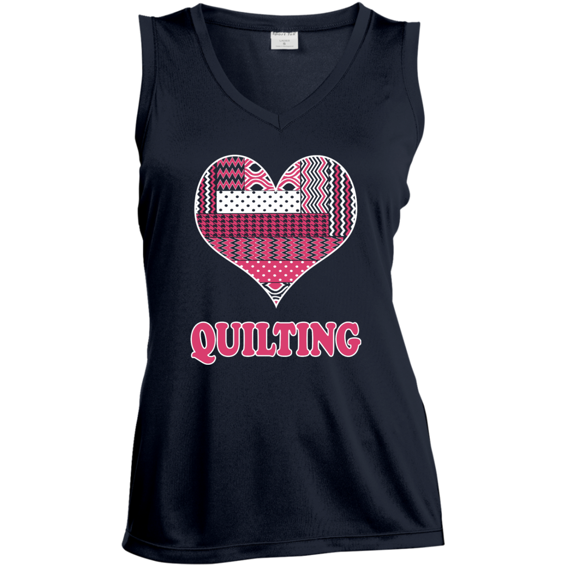 Heart Quilting Ladies Sleeveless V-Neck - Crafter4Life - 3