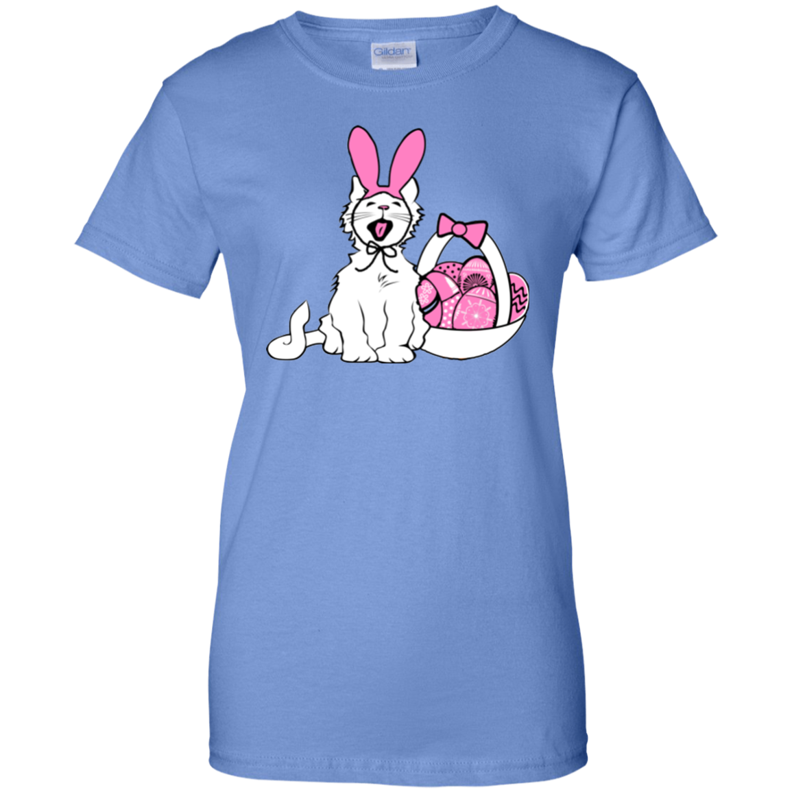 Easter Kitty Ladies 100% Cotton T-Shirt