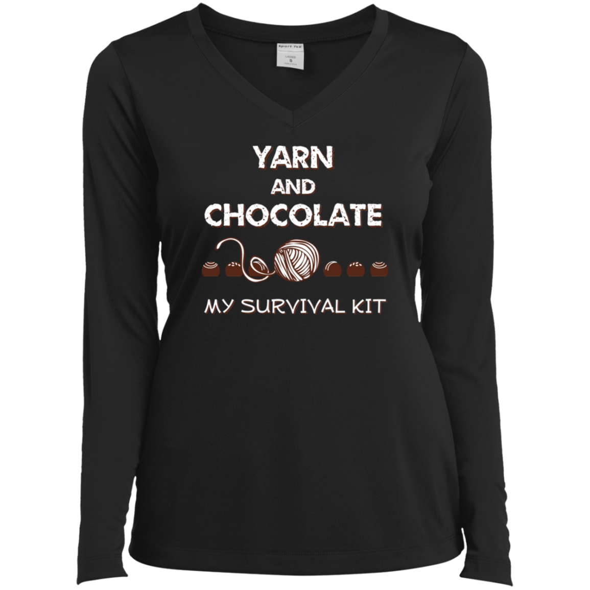 Yarn and Chocolate Ladies Long Sleeve Shirts