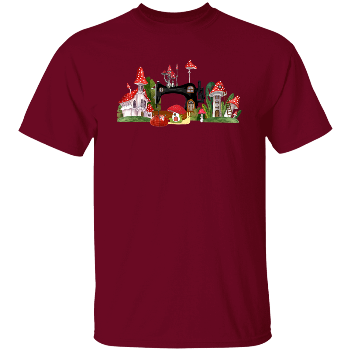 Sewing Machine Mushroom Village T-Shirt