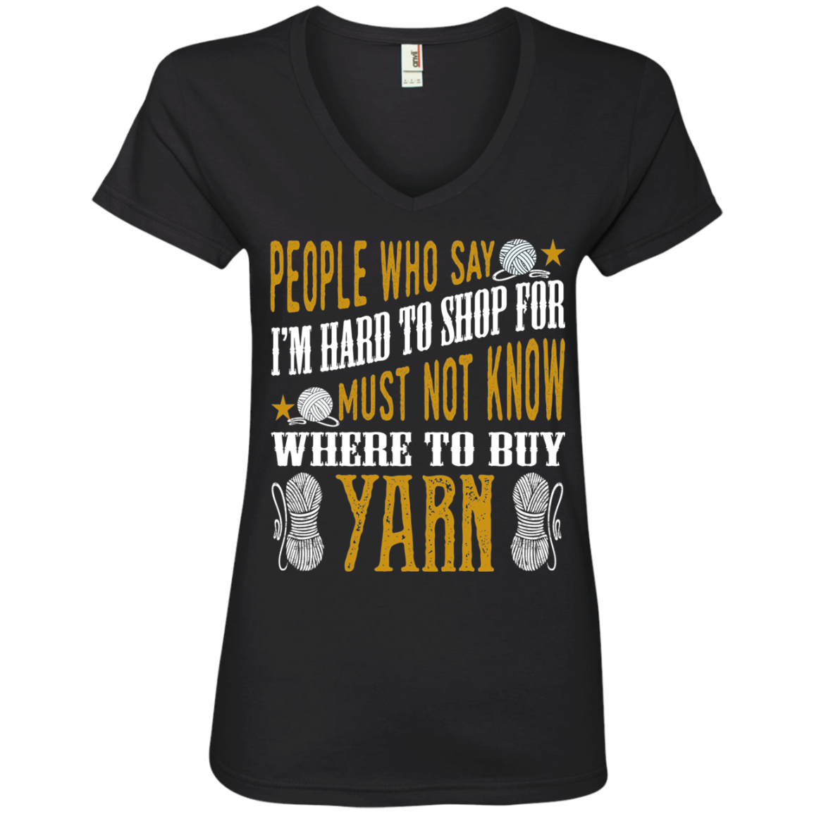Where to Buy Yarn Ladies V-Neck T-Shirt